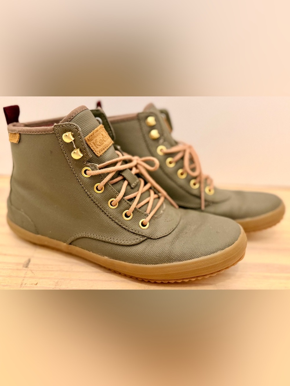 Keds Women's Thinsulate Boot Olive Scout Splash Canvas